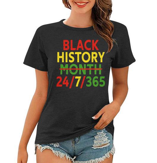 Black History Month 24 7 365 African Melanin Black Women T shirt Thegiftio UK