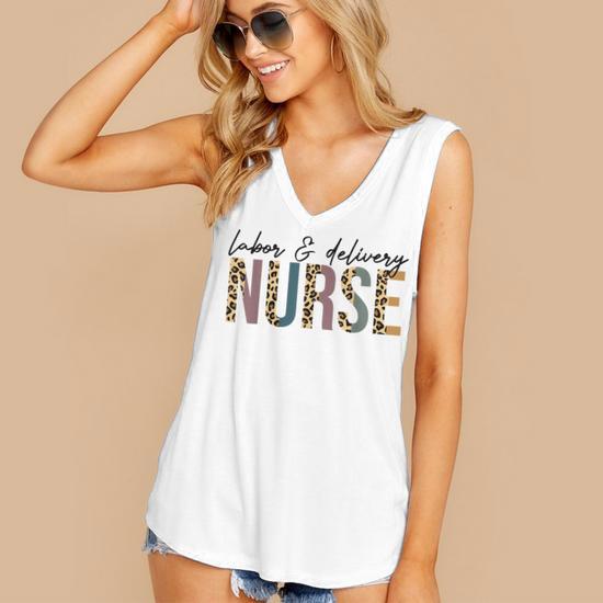 Labor And Delivery Nurse Labor Delivery Nursing Nurse Week Women s V neck Casual Sleeveless Tank Top Thegiftio UK