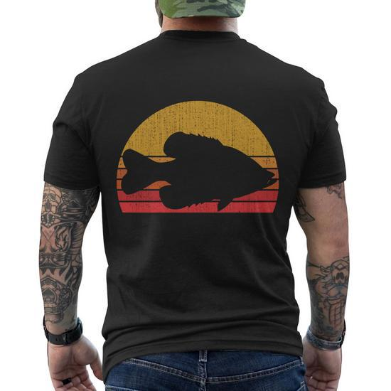 Crappie Fishing Retro Panfish Fisherman Men's T-shirt Back Print - Thegiftio