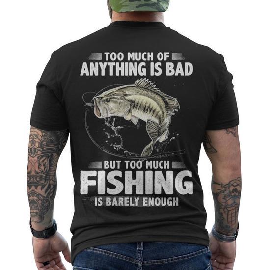 Too Much Fishing V2 Men's Crewneck Short Sleeve Back Print T-shirt