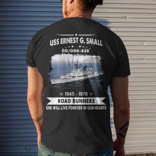 Uss Ernest G Small Dd Men's Crewneck Short Sleeve Back Print T-shirt -  Monsterry