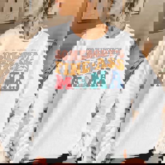 EGELEXY Mama Sweatshirts Women Embroidery Mom Life Blouse - View #2