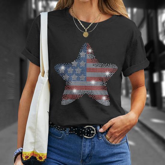 VS PINK bling MERICA America 4th of July Vintage campus high quality tee