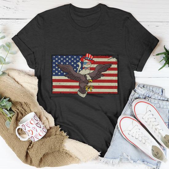 Women's Plus Size American Flag T-Shirt - Oversized Patriotic Tee For 4th Of July - XX-Large