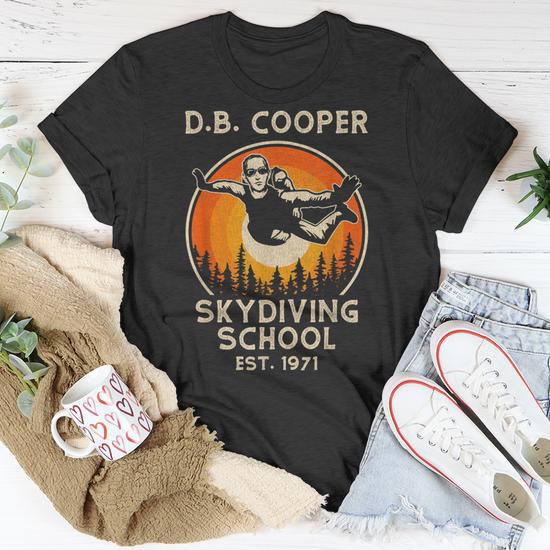 DB Cooper Skydiving School Unisex T-Shirt - Back View