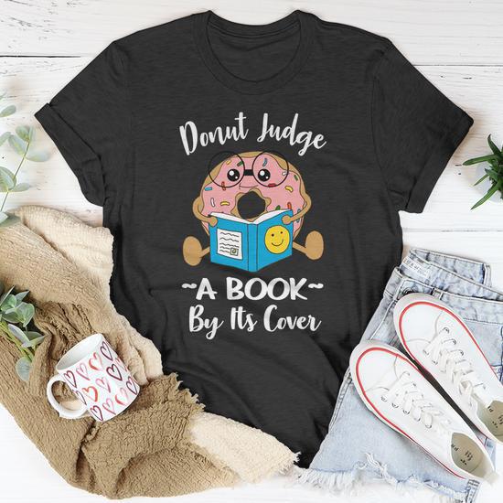 Funny Bookworm Teacher Librarian Reading Donut Pun Literacy Cool Gift Unisex T Shirt Monsterry