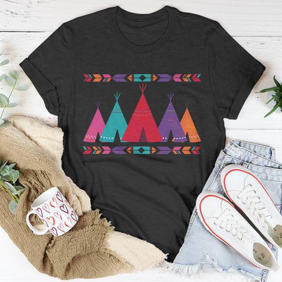 Native American Teepee Pattern Graphic Design Unisex T-Shirt, Cool Gift