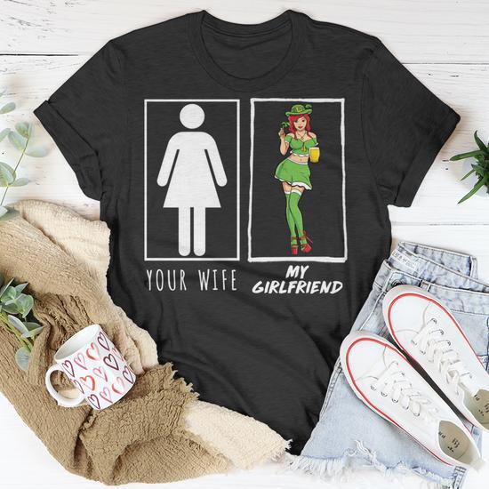 Your Wife My Girlfriend Sexy Redhead Leprechaun T-shirt