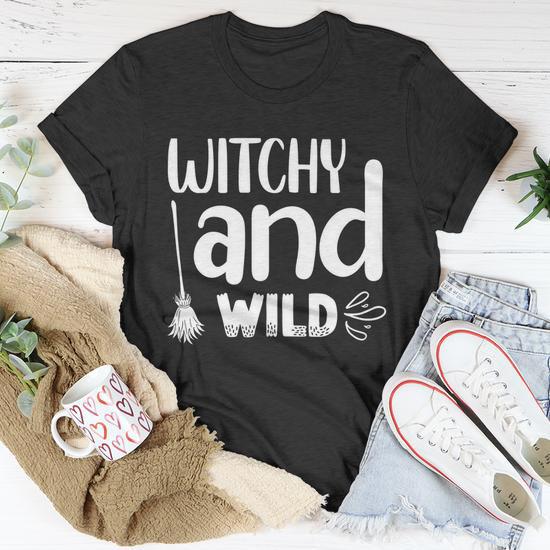 Witchy And Wild Halloween Quote Unisex T Shirt Monsterry