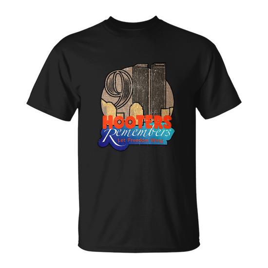 T-shirt 911 Hooters Let Freedom Wing - Patriot Day - Hommage - Blanc - Taille S à 3XL