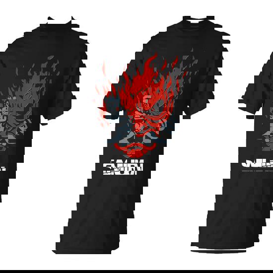 Cyberpunk Cyborg Samurai Unisex T-Shirt - Monsterry