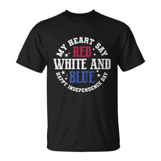 My Heart Beats Red White And Blue Plus Size Shirt For Men Women Family Unisex Unisex T Shirt Monsterry CA