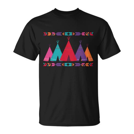 Native American Teepee Pattern Graphic Design Unisex T-Shirt
