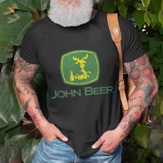 Distressed S Funny Tractor John Beer Deer Farmer Tshirt Unisex T Shirt Monsterry