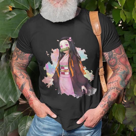 T-shirt Demon Slayer Nezuko Kamado Blanc - Anime Kimetsu No Yaiba - Taille M