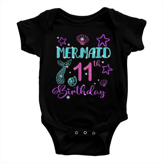 11Th Birthday Gifts Girl Mermaid Is 11 Years Old Birthday Baby Onesie Thegiftio UK