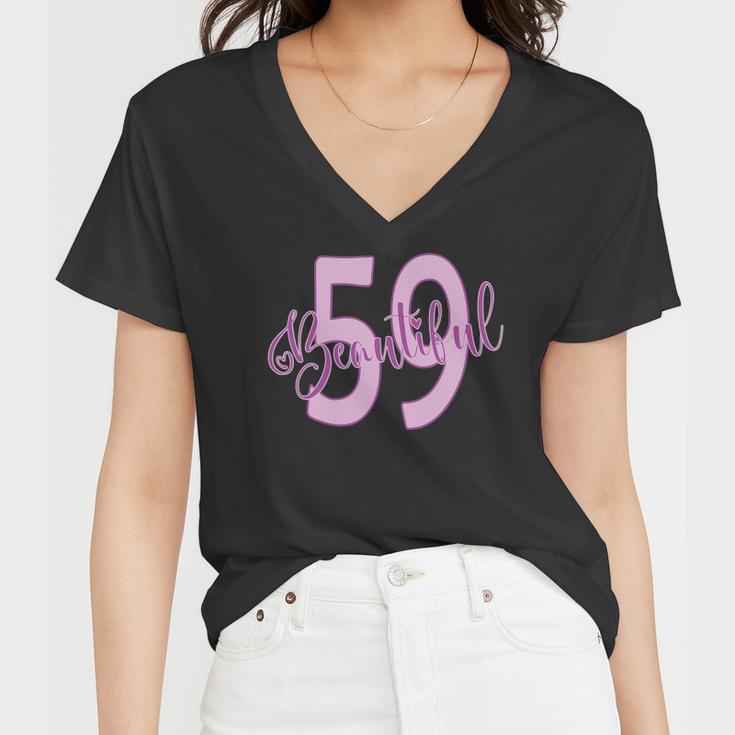 Beautiful 59Th Birthday Apparel For Woman 59 Years Old Women V-Neck T-Shirt