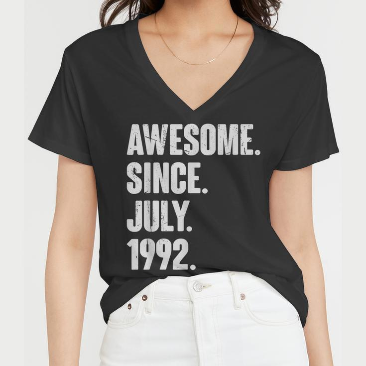 30 Year Old Gift 30Th Birthday Awesome Since July 1992 Women V-Neck T-Shirt