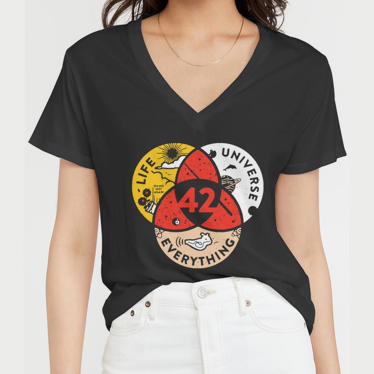 42 The Answer To Life The Universe And Everything Women V-Neck T-Shirt