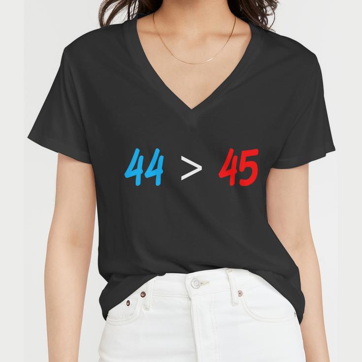 44 45 Red White Blue 44Th President Is Greater Than 45 Tshirt Women V-Neck T-Shirt