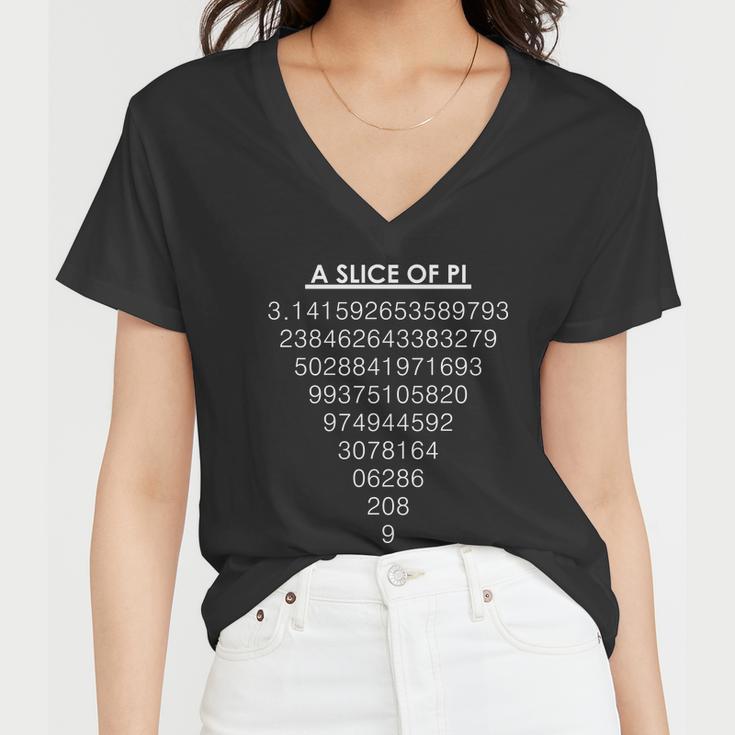 A Slice Of Pi Pie Funny Pi Day Math Geek Logo Women V-Neck T-Shirt