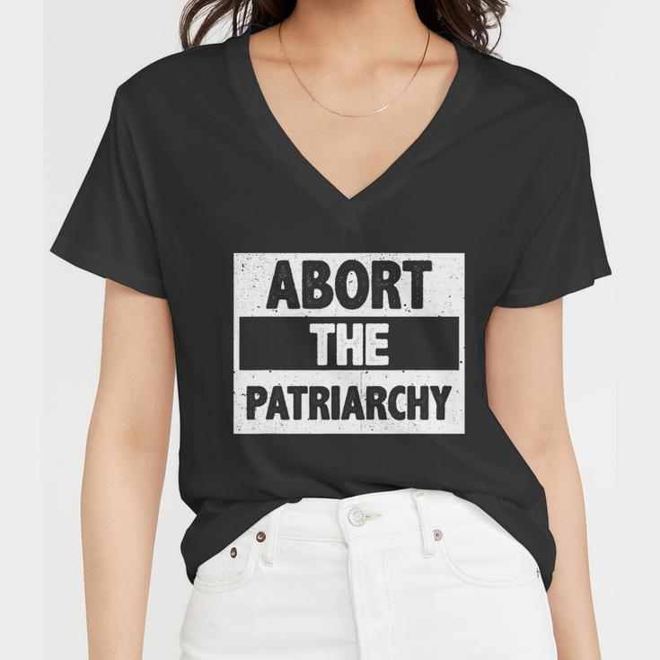 Abort The Patriarchy Vintage Feminism Reproduce Dignity Women V-Neck T-Shirt
