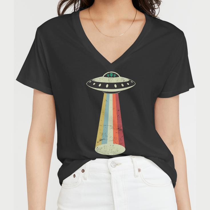 Alien Vintage Ufo Space Ship Tshirt Women V-Neck T-Shirt