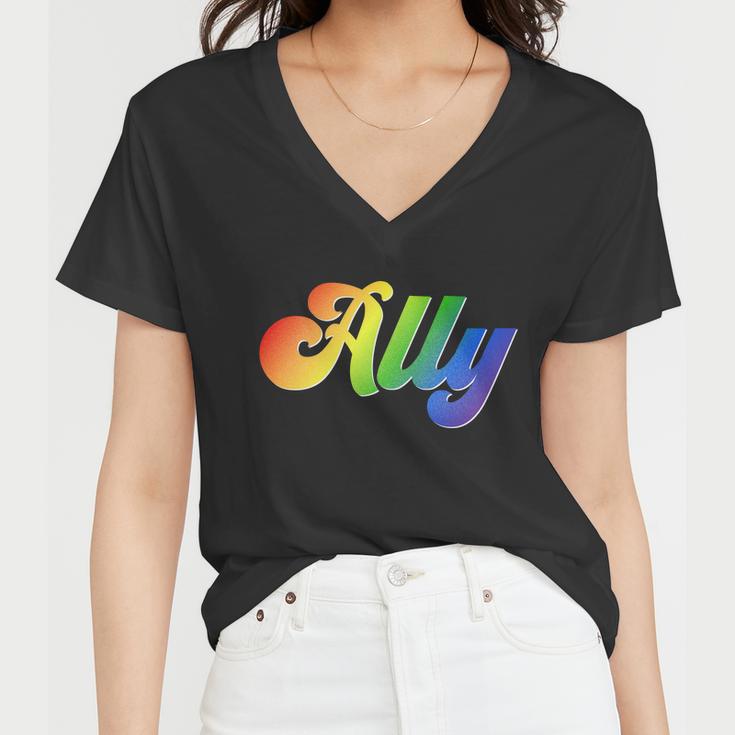 Ally Lgbt Support Tshirt Women V-Neck T-Shirt