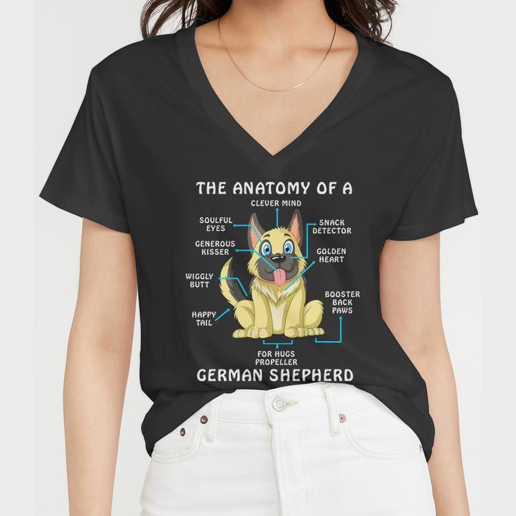 Anatomy Of German Shepherd Women V-Neck T-Shirt