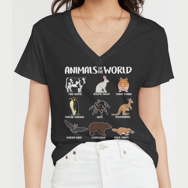 Animals Of The World Funny Names Women V-Neck T-Shirt