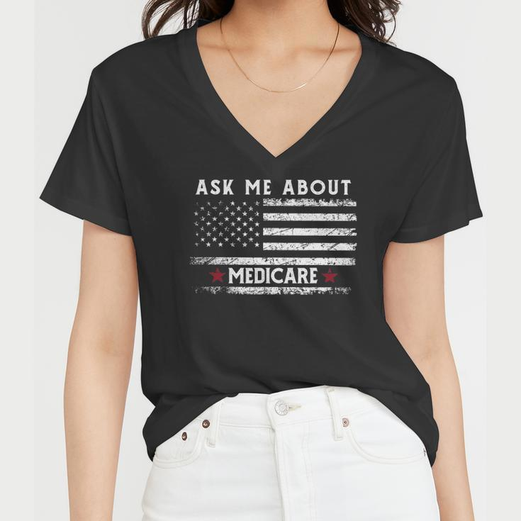 Ask Me About Medicare Health Insurance Consultant Agent Cool Women V-Neck T-Shirt