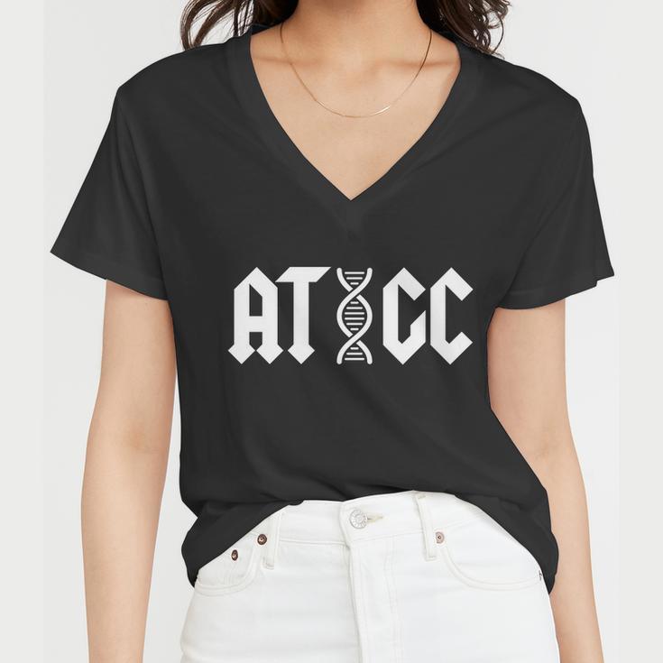 Atgc Funny Science Biology Dna Tshirt Women V-Neck T-Shirt