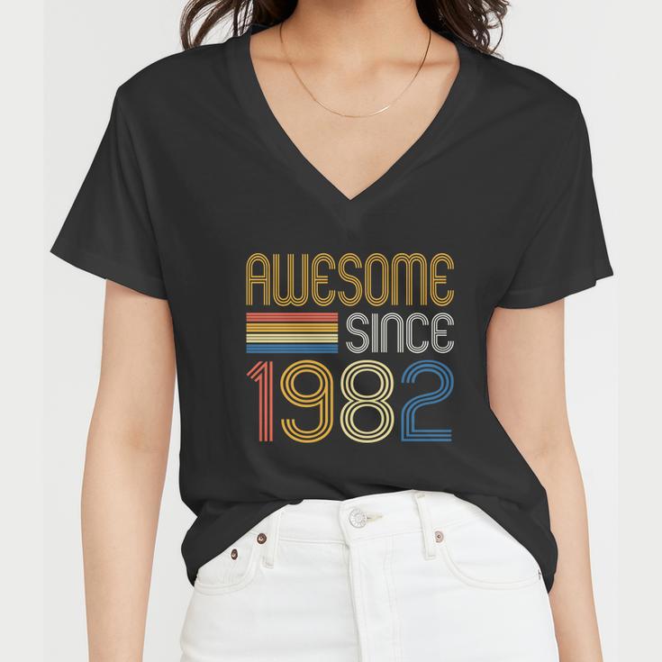 Awesome Since 1982 40Th Birthday V2 Women V-Neck T-Shirt