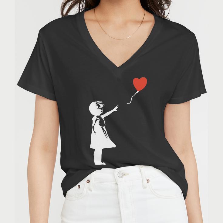 Banksy Style Women V-Neck T-Shirt