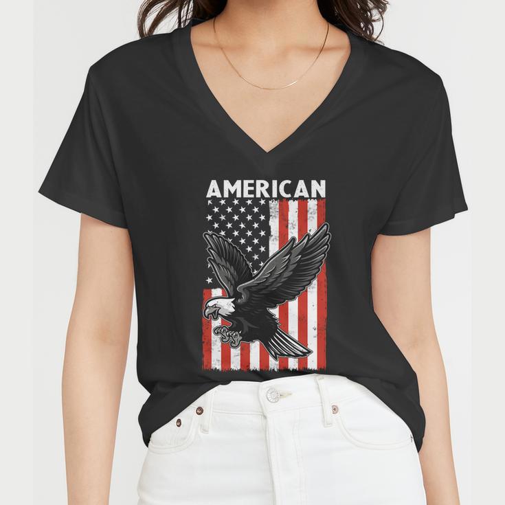 Beautiful Flying American Bald Eagle Mullet 4Th Of July Gift Women V-Neck T-Shirt