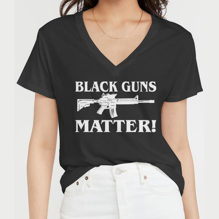 Black Guns Matter Ar-15 2Nd Amendment Tshirt Women V-Neck T-Shirt