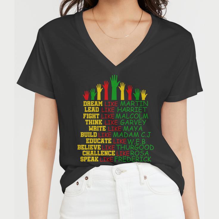 Black History Month Famous Figures Women V-Neck T-Shirt