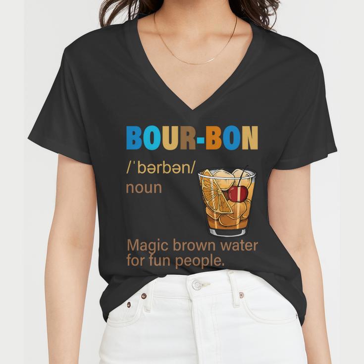 Bourbon Magic Brown Water For Fun People V2 Women V-Neck T-Shirt