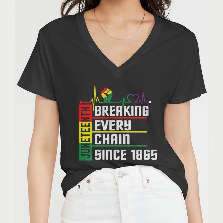 Breaking Every Chain Since 1865 Juneteenth Women V-Neck T-Shirt