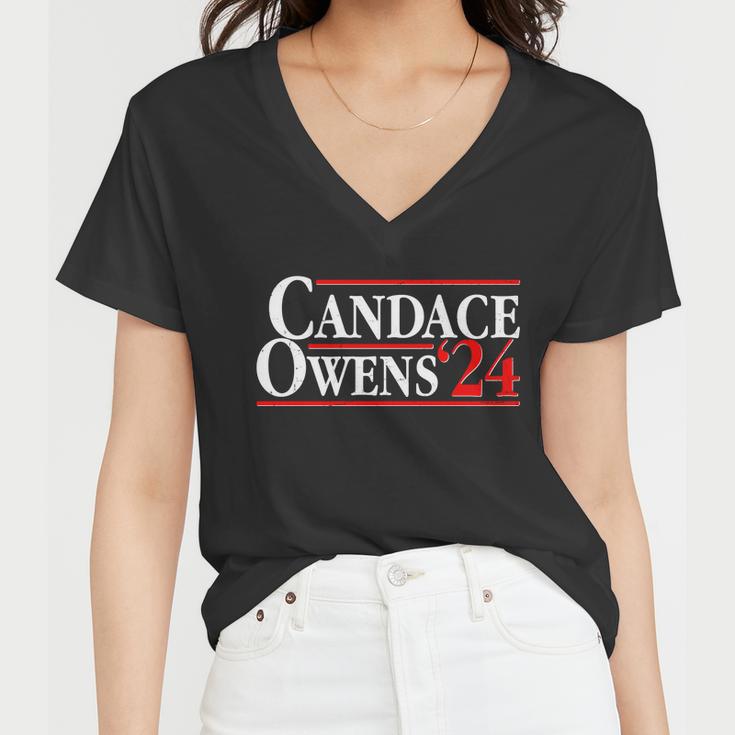 Candace Owens For President 24 Election Women V-Neck T-Shirt