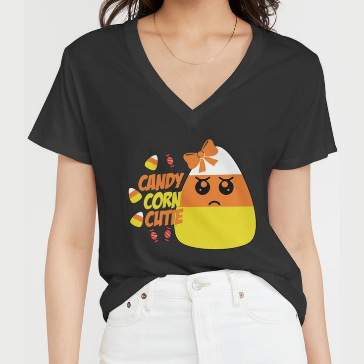 Candy Corn Cutie Halloween Quote V2 Women V-Neck T-Shirt