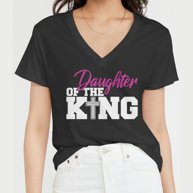 Christian Faith - Daughter Of The King Tshirt Women V-Neck T-Shirt