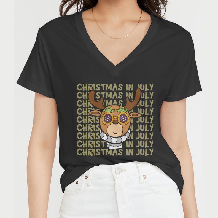 Christmas In July Summer Reindeer Christmas In July Women V-Neck T-Shirt