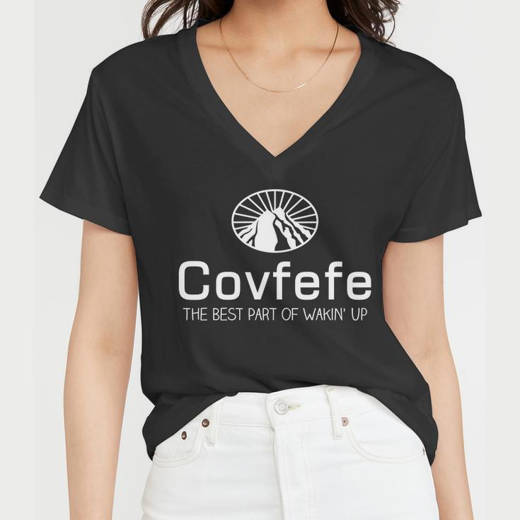 Covfefe The Best Part Of Wakin Up Parody Tshirt Women V-Neck T-Shirt