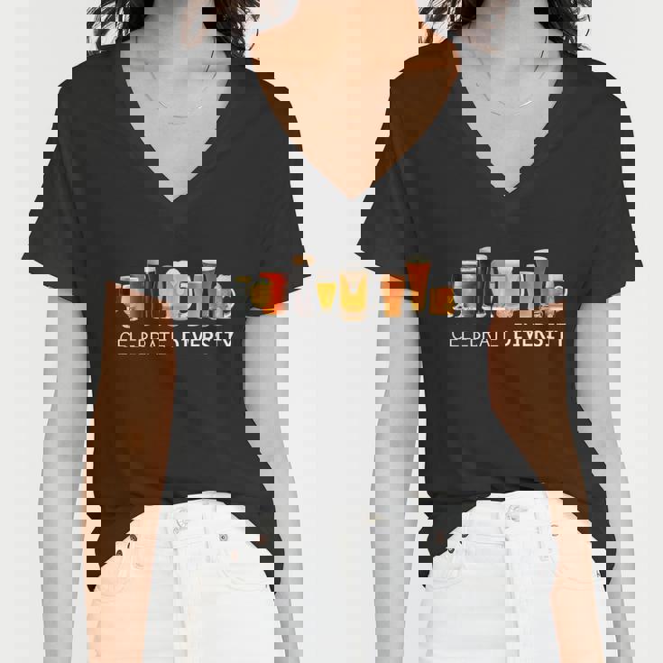 Craft Beer Drinking Celebrate Diversity Beer Women V-Neck T-Shirt
