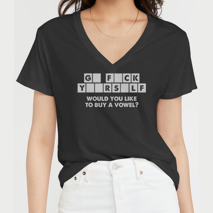 Crossword Go F Yourself Would You Like To Buy A Vowel Women V-Neck T-Shirt