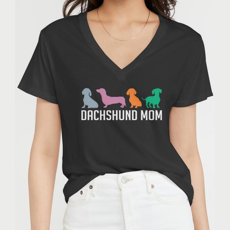 Dachshund Mom Wiener Doxie Mom Graphic Dog Lover Gift V2 Women V-Neck T-Shirt