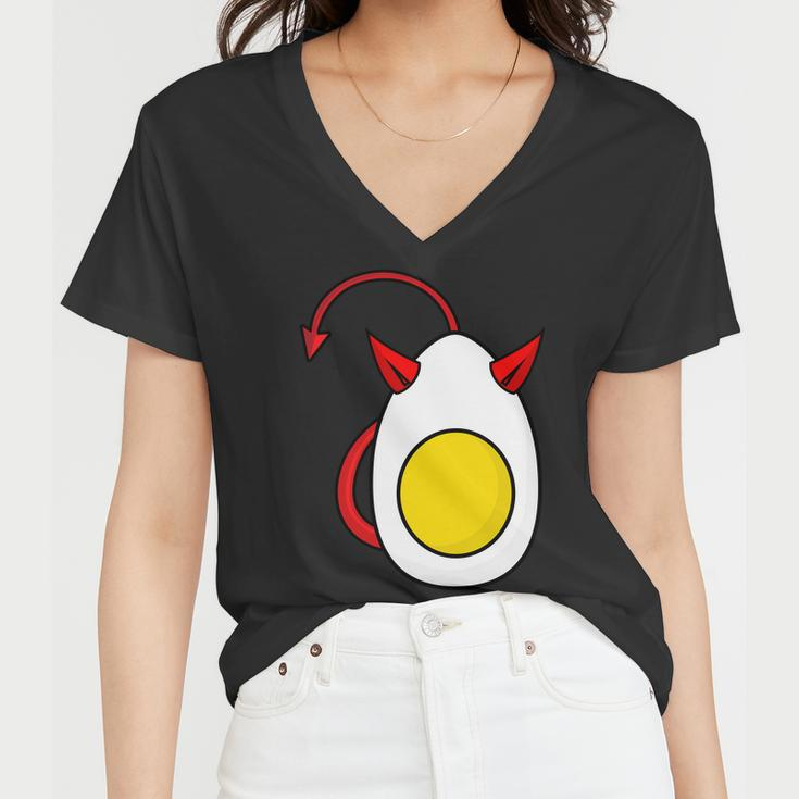 Deviled Egg Funny Halloween Costume Women V-Neck T-Shirt