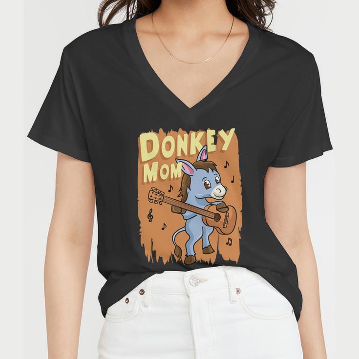 Donkey Mom Cute Mule Farm Animal Agriculture Cute Gift Women V-Neck T-Shirt