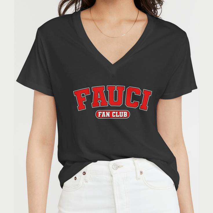 Dr Fauci Fan Club Logo Women V-Neck T-Shirt